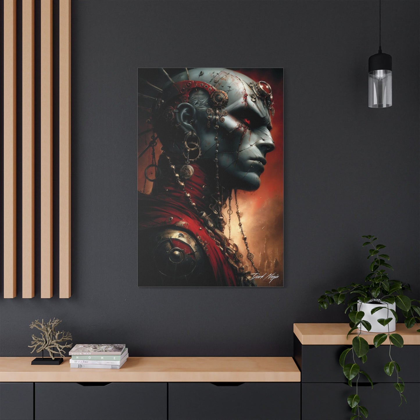 Technotribal DNA Satin Canvas Art Print.