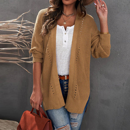 Knitwear Loose Large Size Mid-length Split Cardigan Sweater
