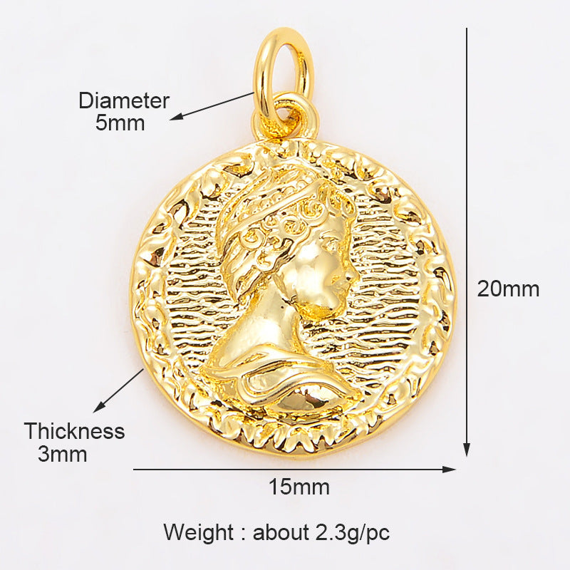 Micro-inlaid Mini Moon Sun Five-pointed Star Bee Pendant
